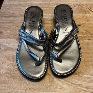 Italian Shoemakers Metallic Silver Sandals